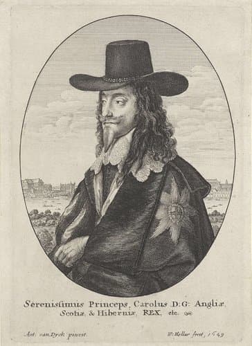 Portret van Karel I, koning van Engeland by Wenceslaus Hollar