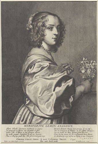 Portret van Margaret Lemon by Wenceslaus Hollar