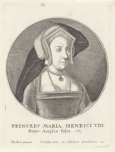 Portret van Maria Tudor by Wenceslaus Hollar