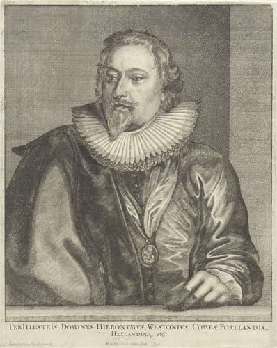 Portret van Richard Weston, eerste graaf van Portland by Wenceslaus Hollar