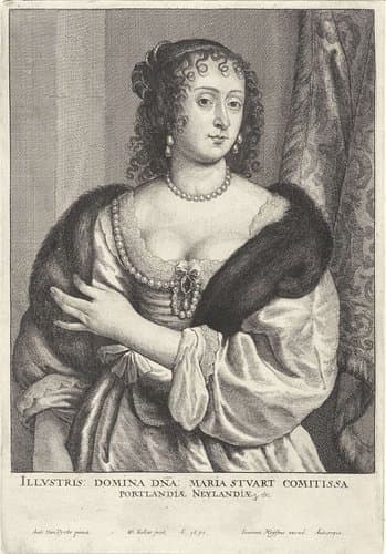 Portret van Frances Stuart gravin van Portland by Wenceslaus Hollar