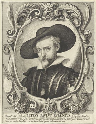 Portret van Peter Paul Rubens by Wenceslaus Hollar