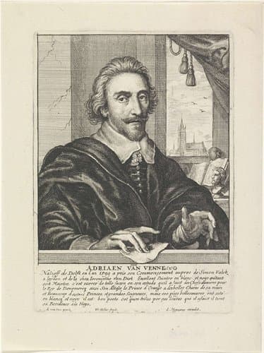 Portret van Adriaen Pietersz. van de Venne by Wenceslaus Hollar
