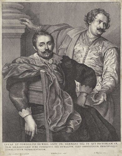 Portret van Lucas de Wael en Cornelis de Wael by Wenceslaus Hollar