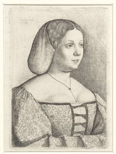 Portret van Petrarca's Laura by Wenceslaus Hollar
