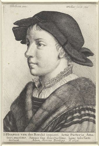 Portret van een jonge man met baret by Wenceslaus Hollar