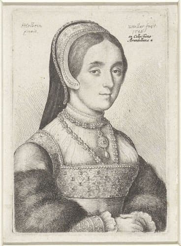 Portret van een vrouw met Franse kap by Wenceslaus Hollar