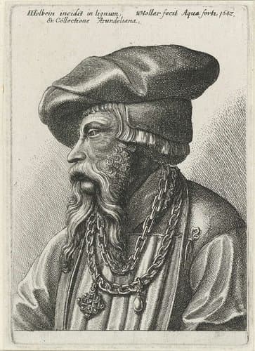 Portret van een man met baard by Wenceslaus Hollar