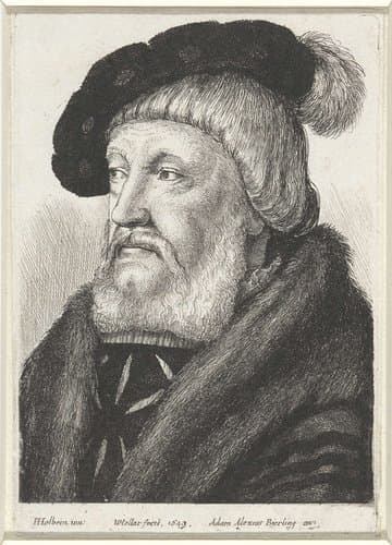 Portret van Sir William Butts by Wenceslaus Hollar