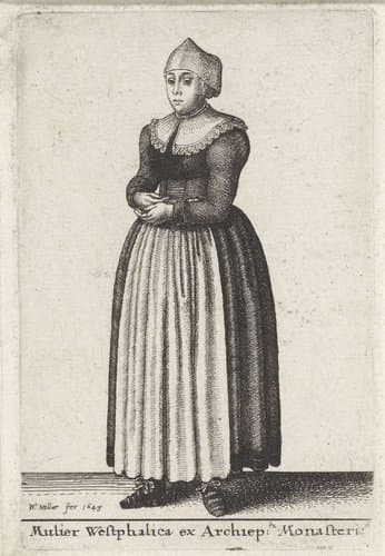 Mulier Westphalica ex Archiep Monasteri by Wenceslaus Hollar