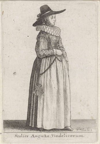 Vrouw uit Augsburg by Wenceslaus Hollar