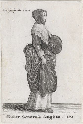 Mulier Generosa Anglica / English Gentle woman by Wenceslaus Hollar