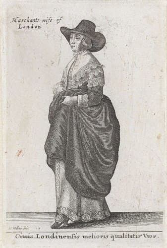Ciuis Londinensis melioris qualitatis Vxor / Marchants wife of London by Wenceslaus Hollar