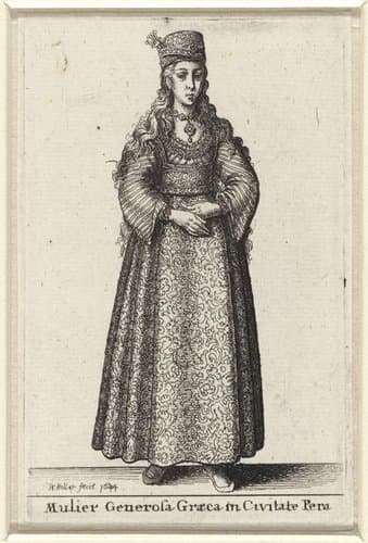 Mulier Generosa Graeca in Civitate Pera by Wenceslaus Hollar