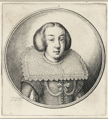 Vrouwenbusten in ronde lijsten by Wenceslaus Hollar