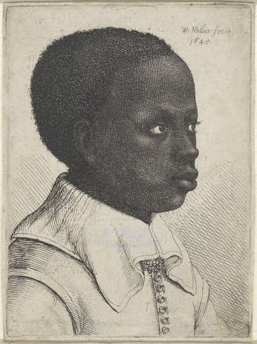Portret van een zwarte jongen by Wenceslaus Hollar