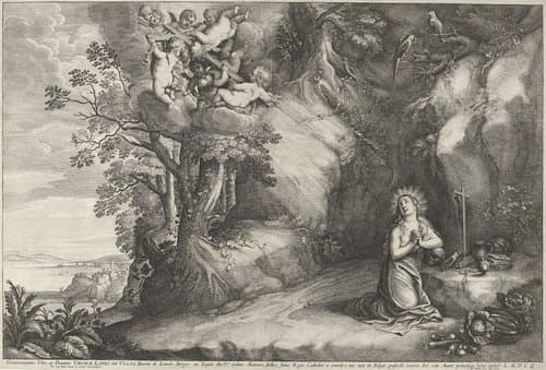 Boetvaardige Maria Magdalena by Wenceslaus Hollar