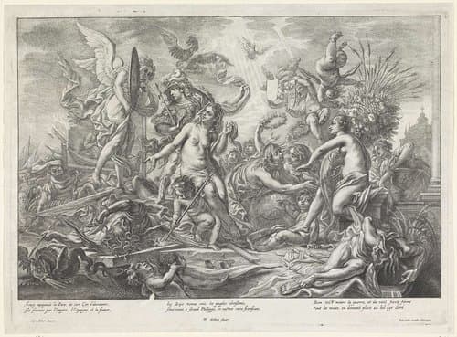 Allegorie op de Vrede van Westfalen, 1648 by Wenceslaus Hollar