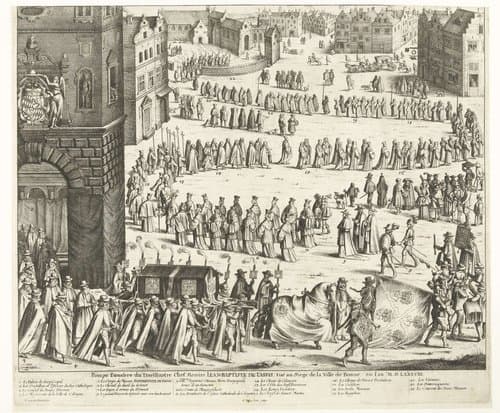 Begrafenis van Johann Baptista von Tassis te Keulen by Wenceslaus Hollar