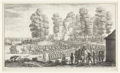 Aankomst van de graaf te Hemiksem by Wenceslaus Hollar
