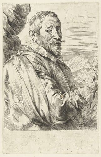 Portret van Joos de Momper by Anthony van Dyck