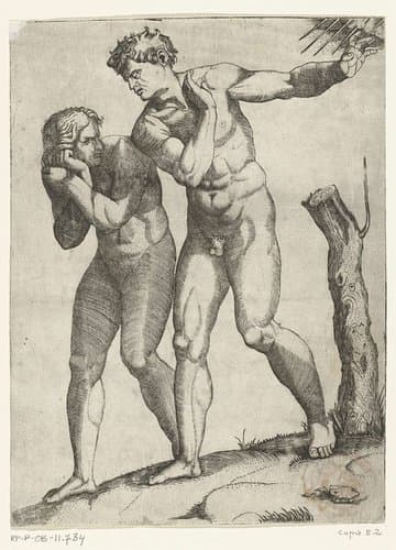 Verdrijving van Adam en Eva uit paradijs by anonymous