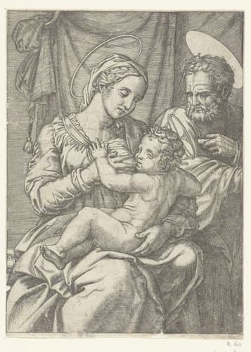 Heilige Familie by Marcantonio Raimondi