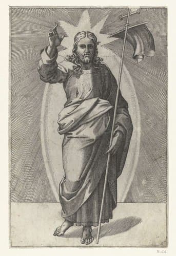Christus als Salvator Mundi by Marcantonio Raimondi