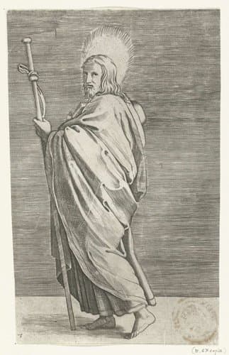 Apostel Jakobus de Meerdere (Major) met pelgrimshoed en pelgrimsstaf by Marco Dente