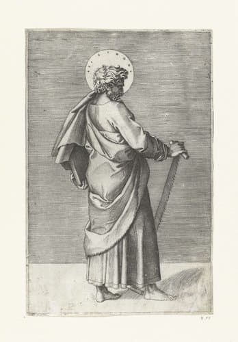 Christus en de Apostelen by Marcantonio Raimondi