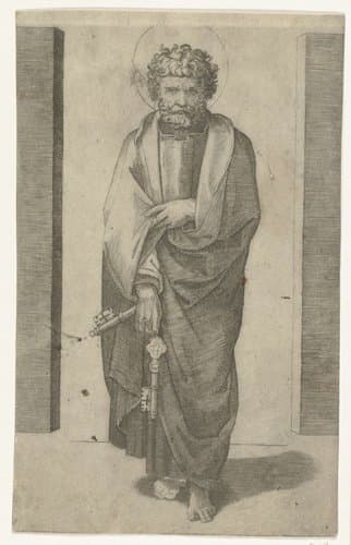 Christus en de Apostelen by Marcantonio Raimondi