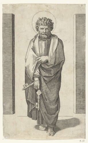 Christus en de Apostelen by Marcantonio Raimondi