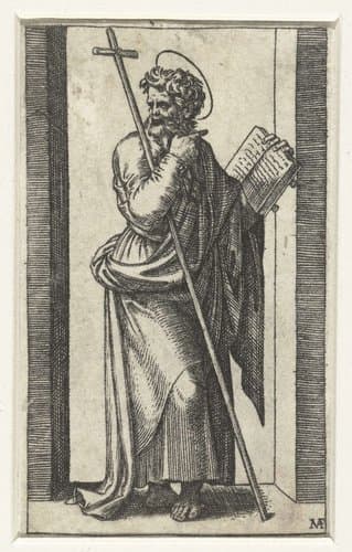 Christus en de Apostelen by Marcantonio Raimondi