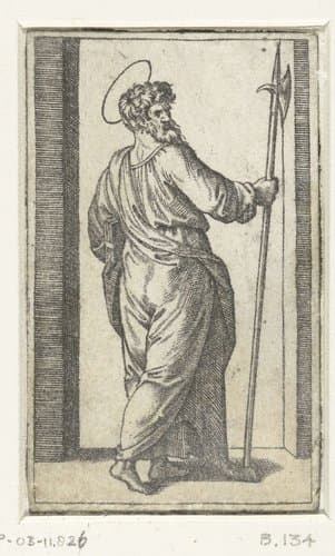 Christus en de Apostelen by Marcantonio Raimondi