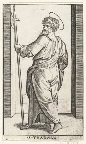 Apostel Judas Taddeüs met hellebaard by anonymous