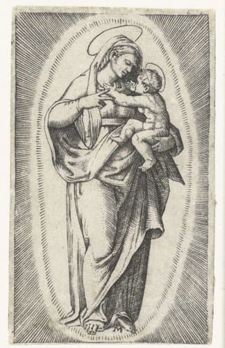 Maria met kind in stralenkrans by anonymous