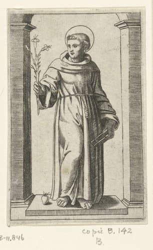 Heilige Antonius van Padua met lelie en hart by anonymous