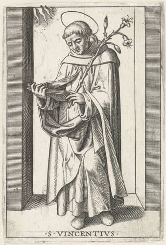 Heilige Vincentius met lelie by anonymous