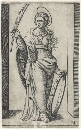 Heilige Catharina van Alexandrië met wiel by anonymous