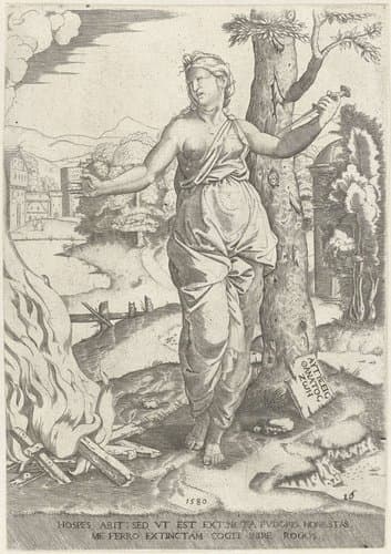 Dido doodt zichzelf met dolk naast brandstapel by anonymous