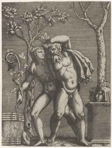 Silenus ondersteund door een jonge bacchant by anonymous