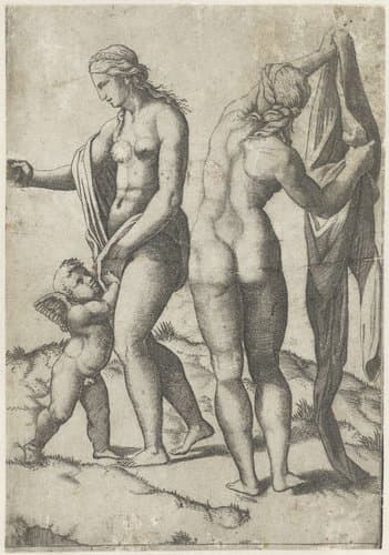 Venus en Amor en Athena by anonymous