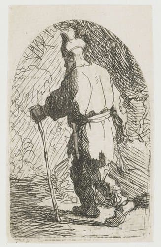 The flight into Egypt: a sketch: St Joseph by Rembrandt van Rijn