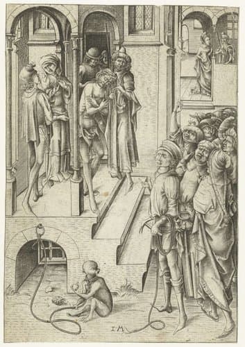 Christus aan het volk getoond (Ecce homo) by Israhel van Meckenem