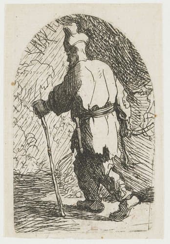 The flight into Egypt: a sketch: St Joseph by Rembrandt van Rijn