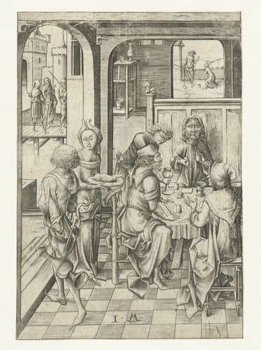Christus in Emmaüs by Israhel van Meckenem