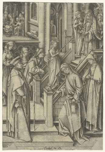 De presentatie van Maria in de tempel by Israhel van Meckenem
