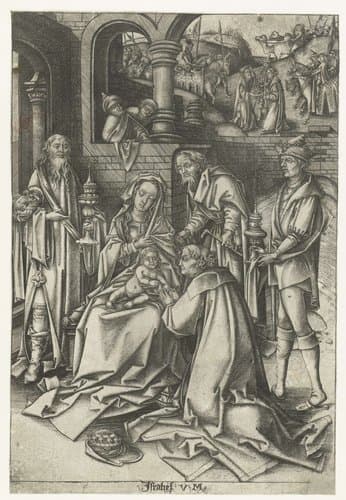 De aanbidding der koningen by Israhel van Meckenem