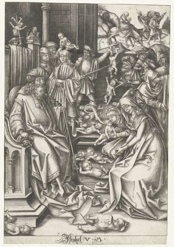 De kindermoord te Bethlehem by Israhel van Meckenem