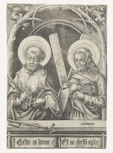 De twaalf apostelen in paren by Israhel van Meckenem